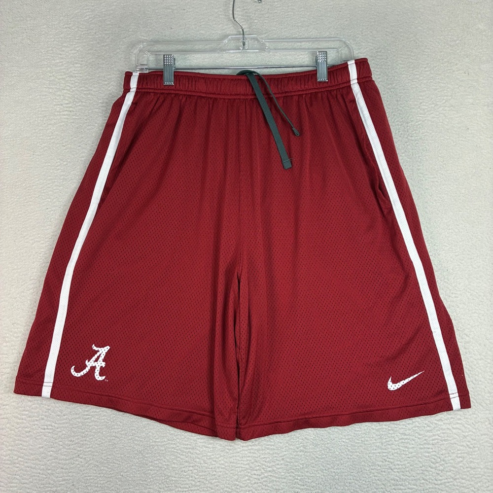 Y2K Nike Alabama Crimson Tide Baggy Basketball Shorts Men XL Red Mesh Drawstring